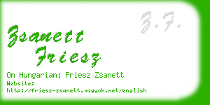 zsanett friesz business card